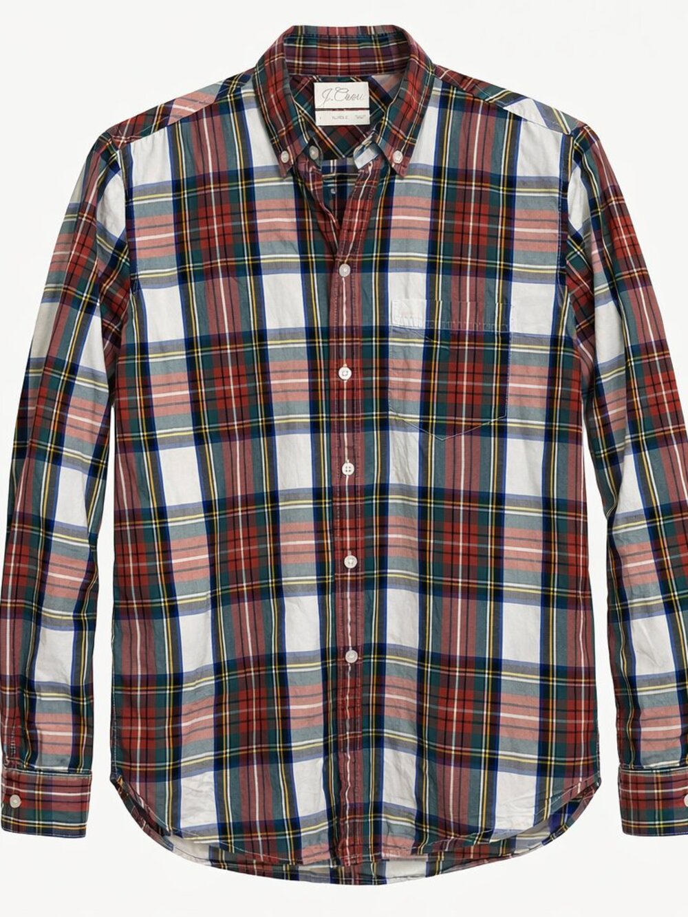 J.Crew Secret Wash Plaid Shirt Cotton Poplin Button Down - Men’s Small